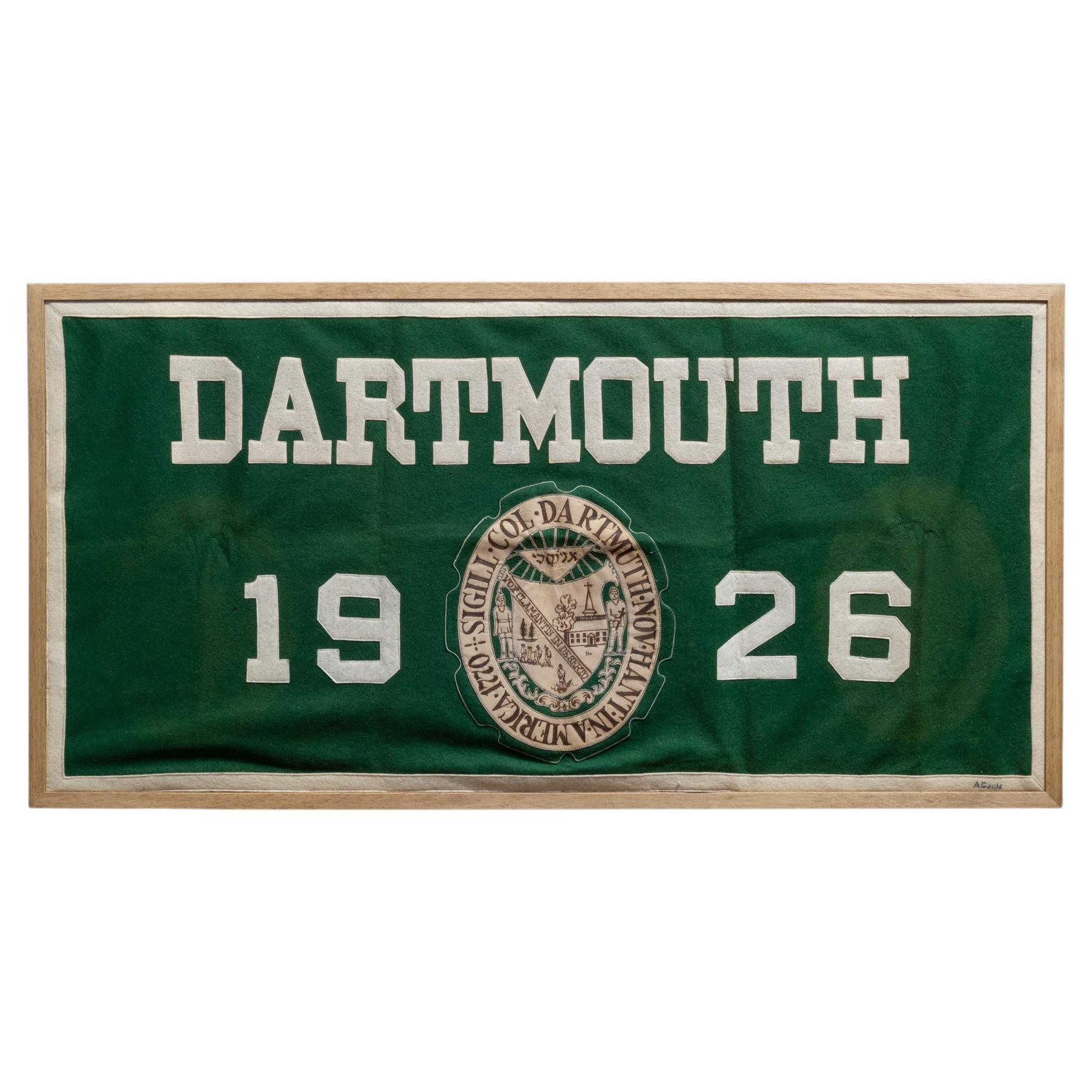 Framed Dartmouth College Banner, circa 1926 (FREE SHIPPING)