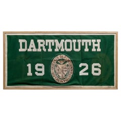 Antique Framed Dartmouth College Banner, circa 1926