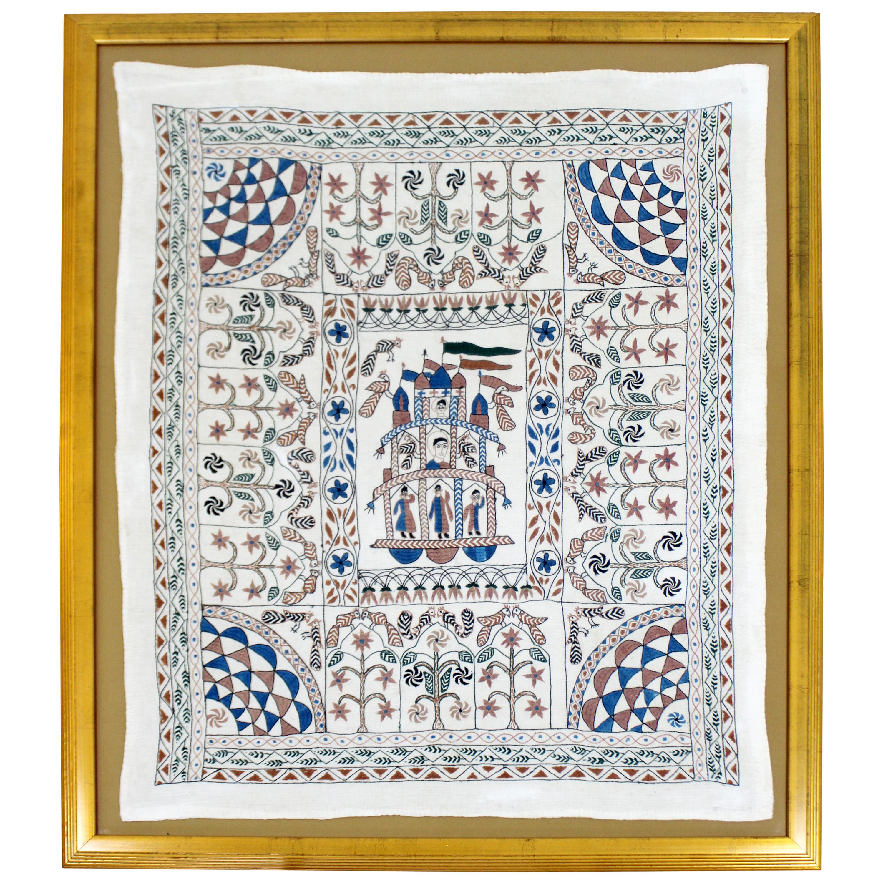 Framed Decorative Ethnic Figurative Tapestry