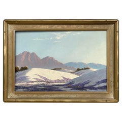 Framed Desert Landscape Painting by American Artist, John W. Hilton