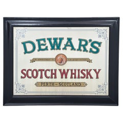 Miroir publicitaire Whisky de la Première Guerre mondiale encadré d'Écosse (H 25 1/4 x L 32)