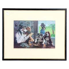 Framed Dog Print "Just a Lucky Round"