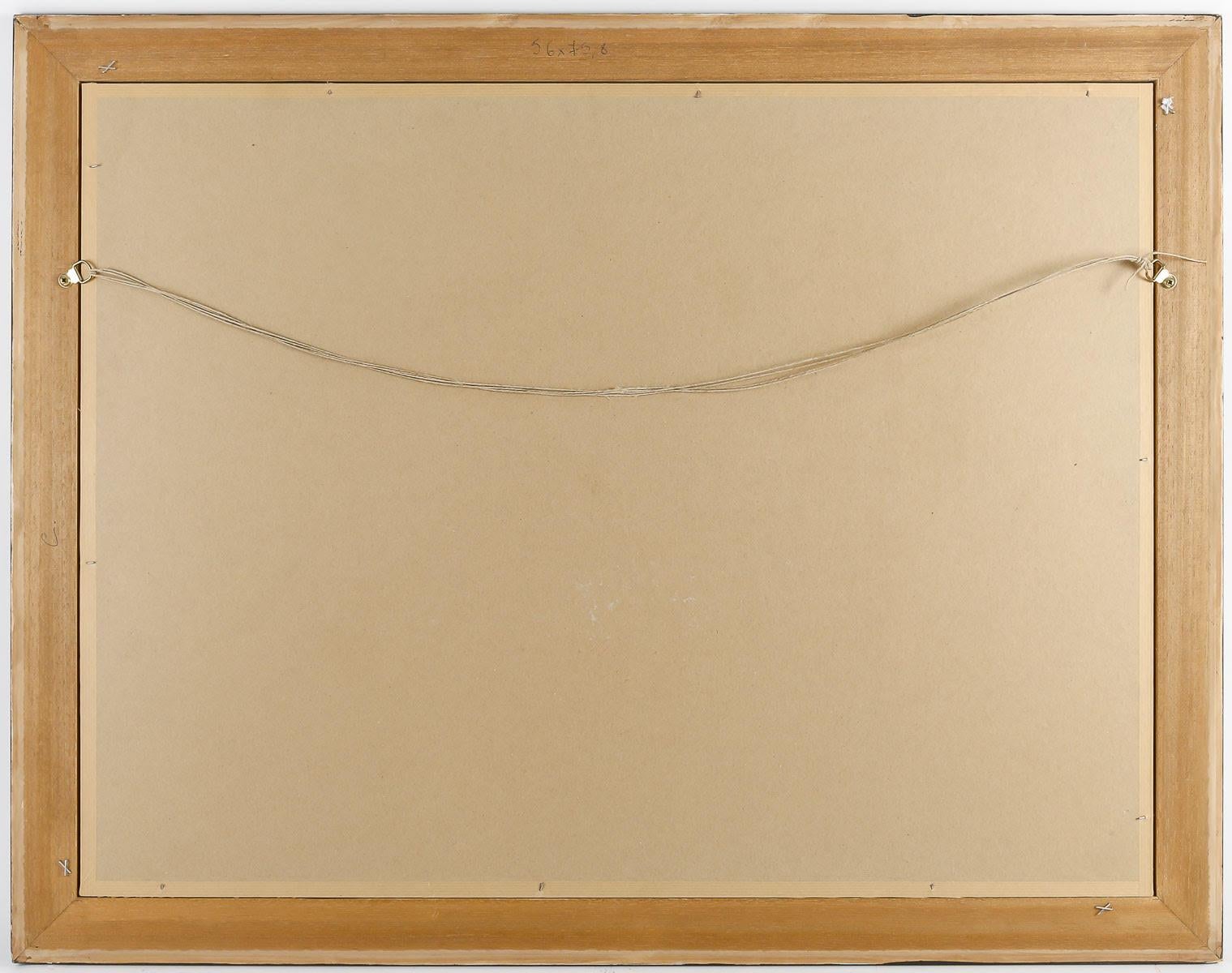 Wood Framed Drawing by Corneille, 20th Century.
