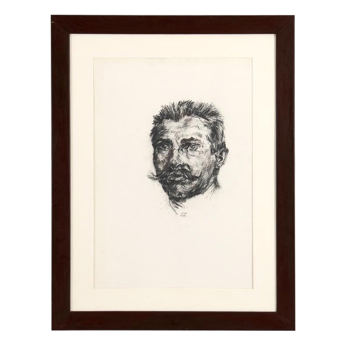 Gerahmte Zeichnung von Rimbaud