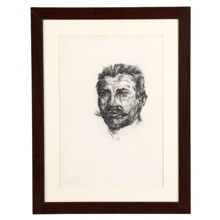 Framed Drawing of Rimbaud from the collection of Thierry Despont