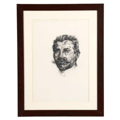 Dibujo enmarcado de Rimbaud
