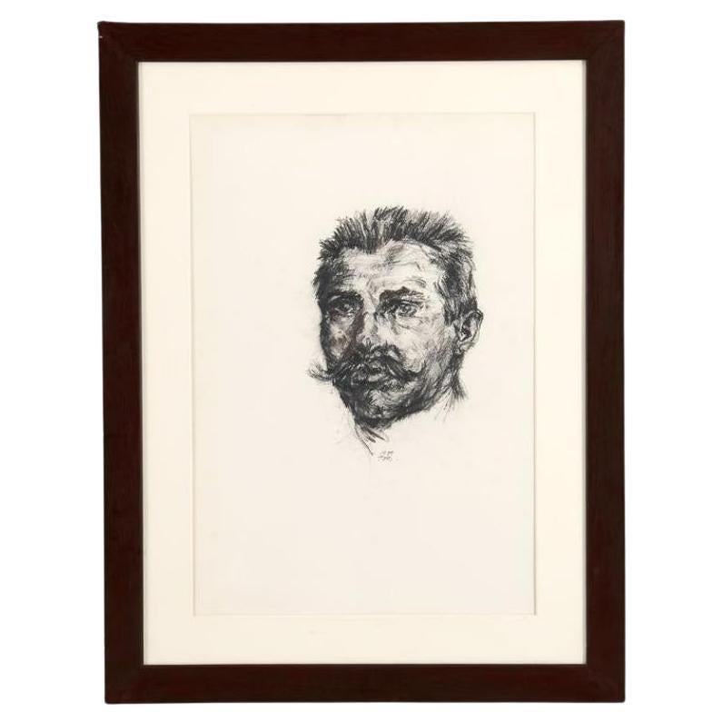 Gerahmte Zeichnung von Rimbaud aus der Sammlung von Thierry Despont