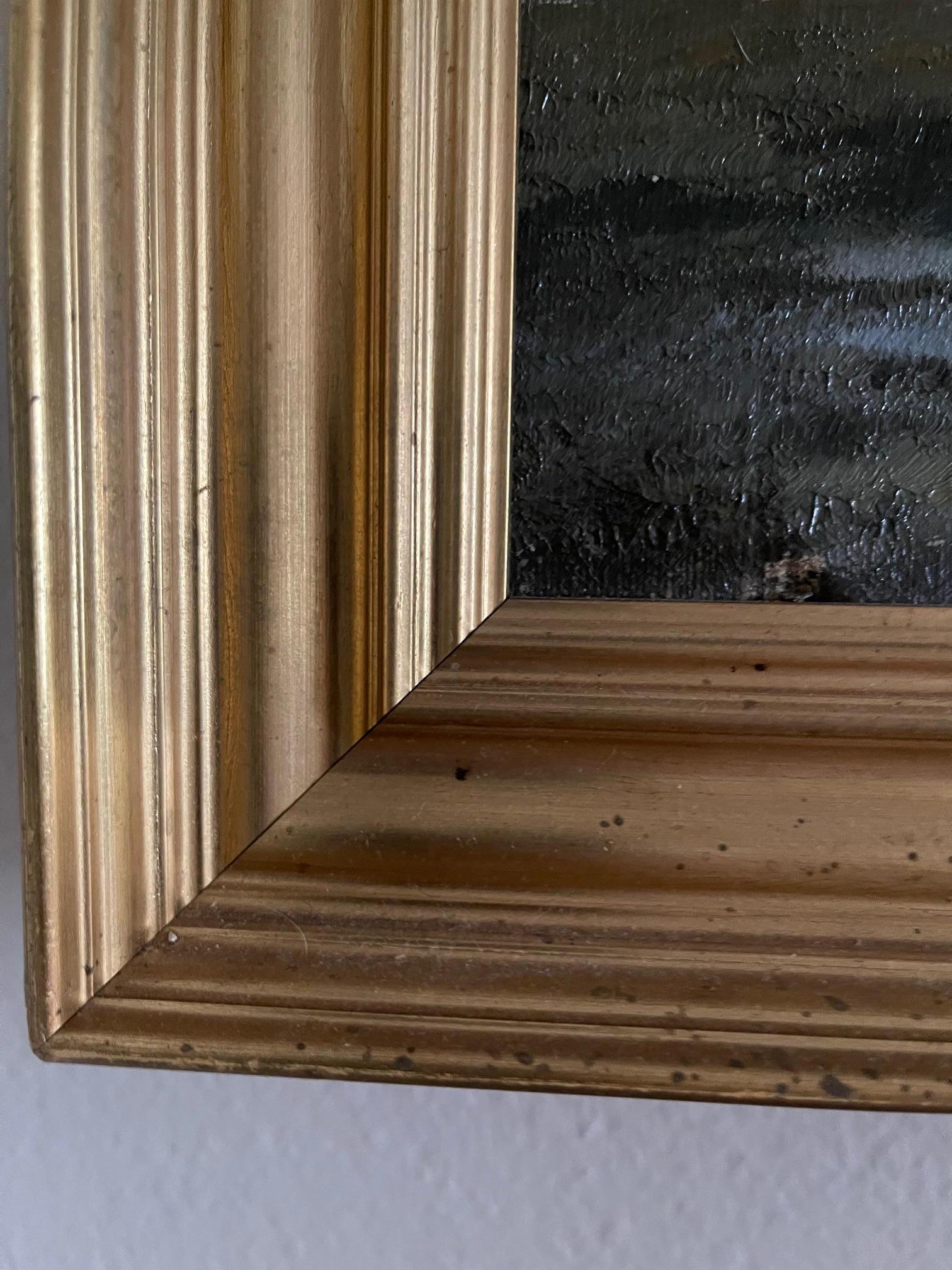 Gerahmtes niederländisches Ölgemälde auf Leinwand mit der Darstellung einer Landschaft mit Windmühle, 19. Jahrhundert im Zustand „Gut“ in Savannah, GA