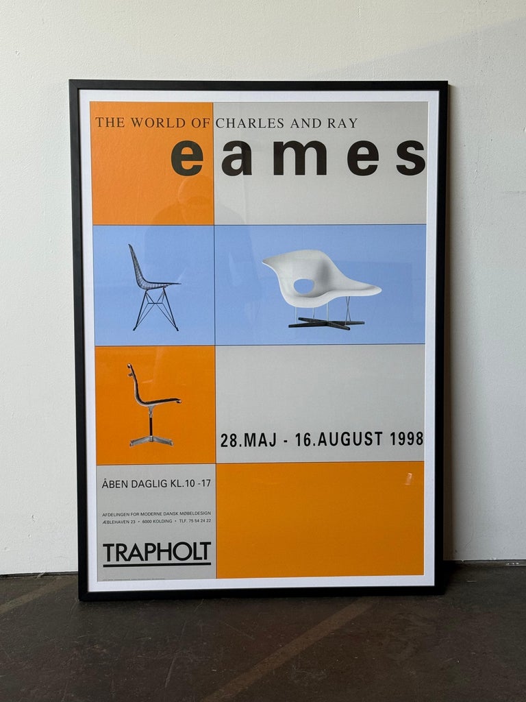 Eamesデザイン 展ポスター Framed Eames Poster from Trapholt Museum (Denmark) Exhibition For