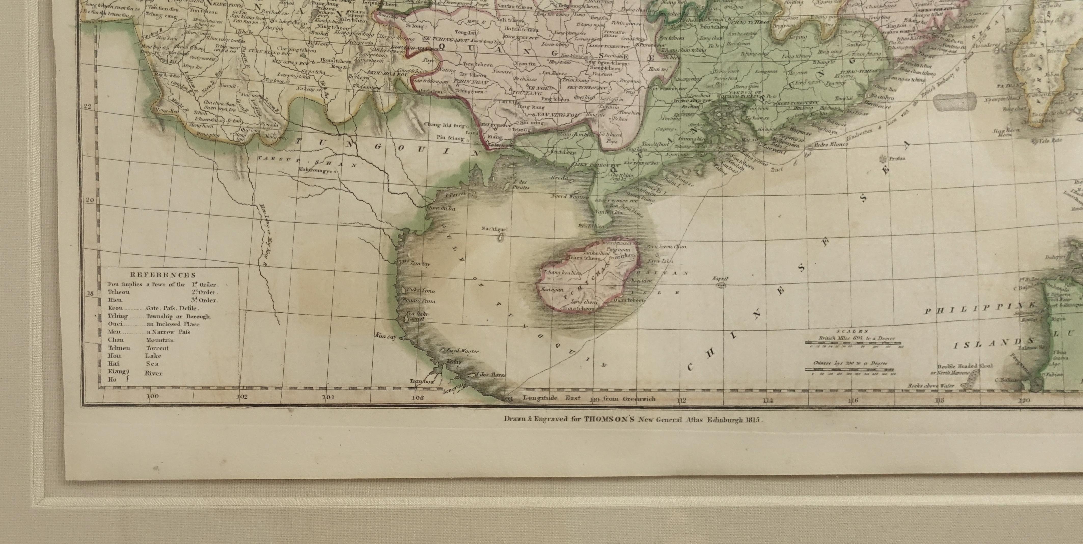 Framed Early 19th Century Drawn and Engraved Map of China For Sale 1