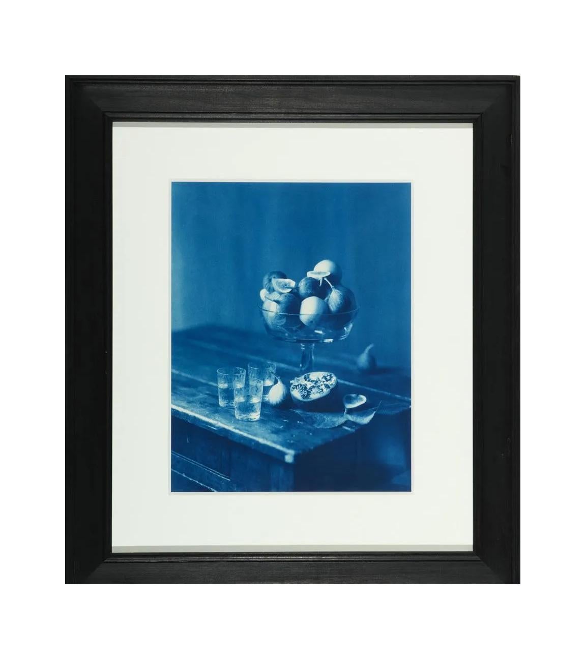 Artist: John Patrick Dugdale (American, born 1960)
Title: Figs and Pomegranates 
Year: 1997
Print type: Cyanotype
Edition: Number 10 of an edition of 10
Signature: on verso artist's label and signature with gallery label
Measurement: Image 11