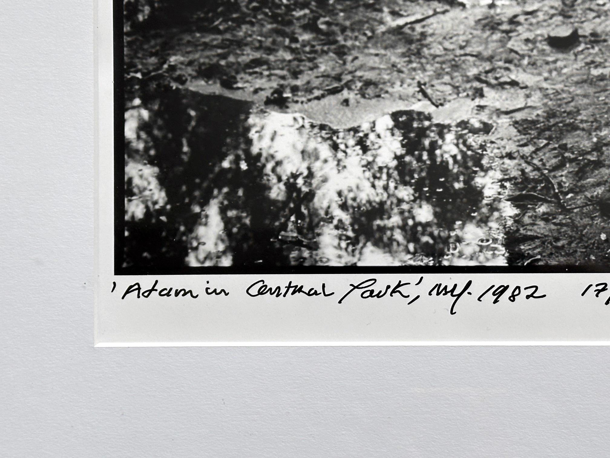 Gerahmte, Editionsfotografie, Vintage-Fotografie Adam im Central Park, New York, Arthur Tress (Holz) im Angebot