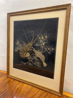 Framed Embroidered Japanese Kimono