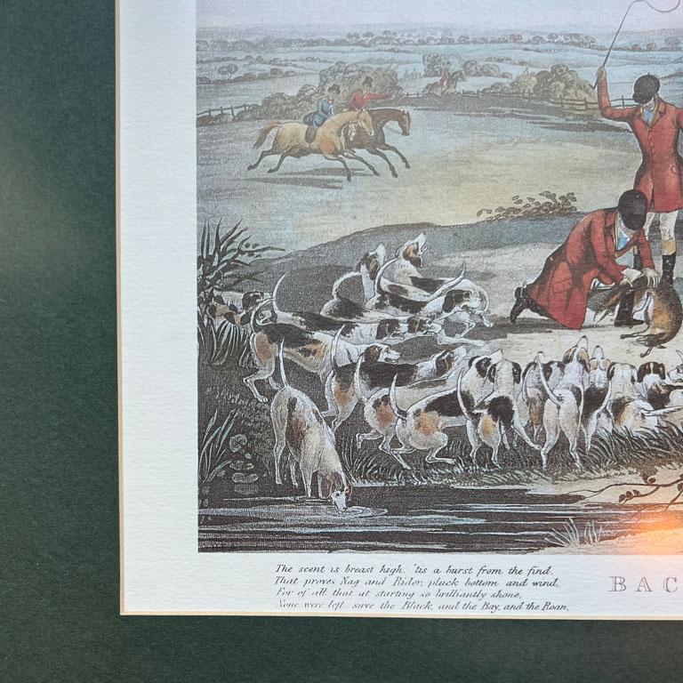 Framed English Bachelor's Hall Fox Hunting on Horseback Prints, Set of 2  For Sale 2