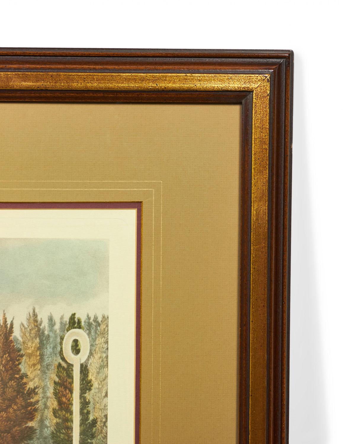 Framed English Georgian Lithograph Print of a Horse Race and Spectators (Britisch) im Angebot