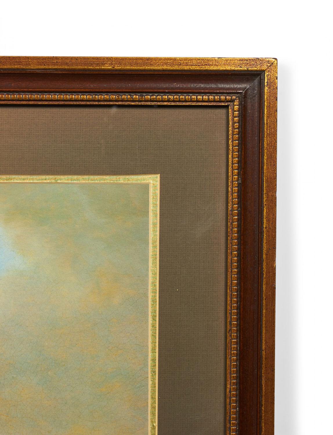 Framed English Victorian Painting of Hunters and Dogs Bounding Across a Field (Viktorianisch) im Angebot