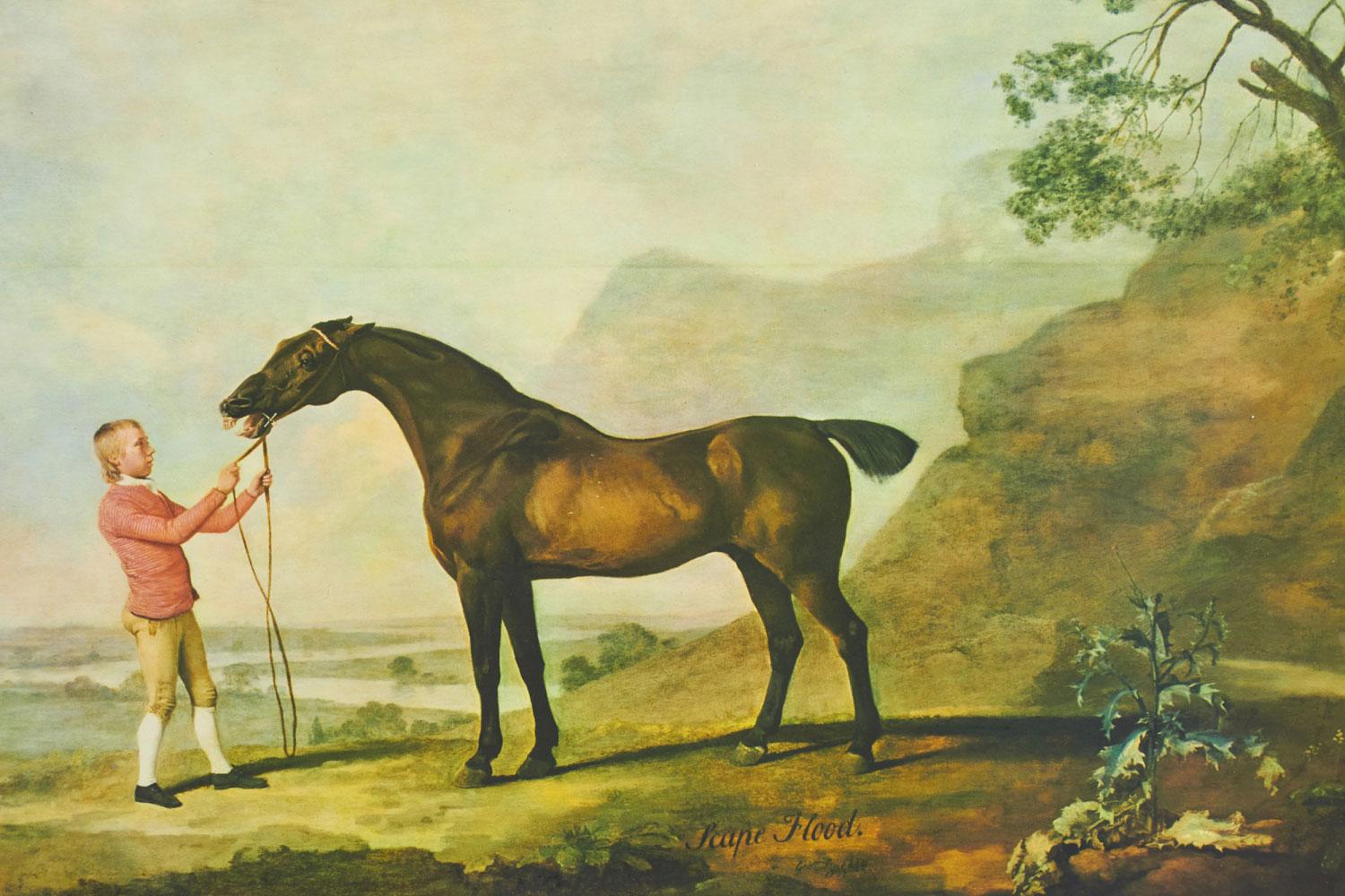 Framed English Victorian Print of a Painting of a Boy and His Horse (Viktorianisch) im Angebot