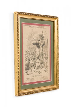 Framed English Victorian Style Print of an Engraving Titled "The Wassail Bowl"