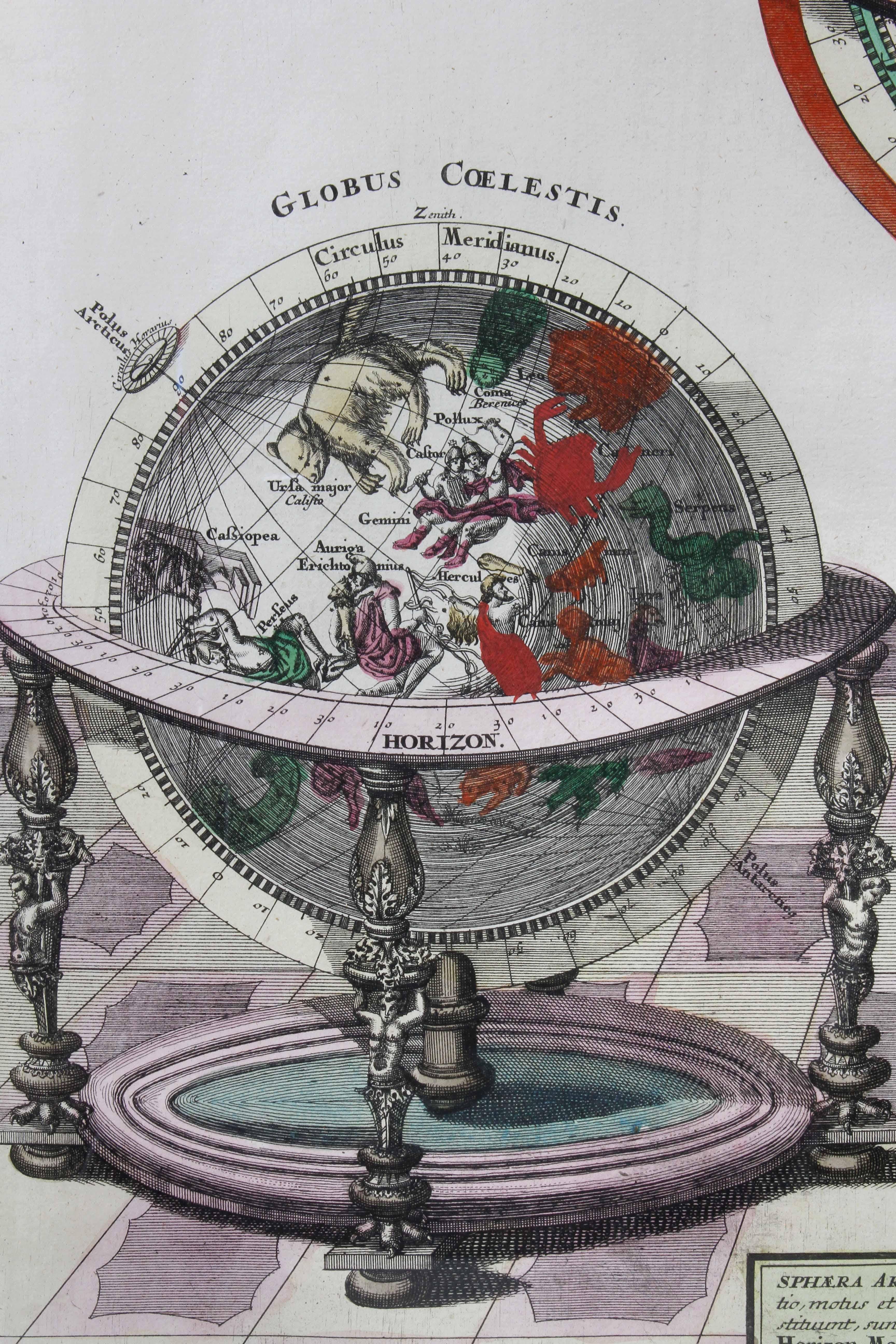 Gerahmter Kupferstich von Matthäus Seutter von Sphaerae Artificiales (Frühes 18. Jahrhundert) im Angebot
