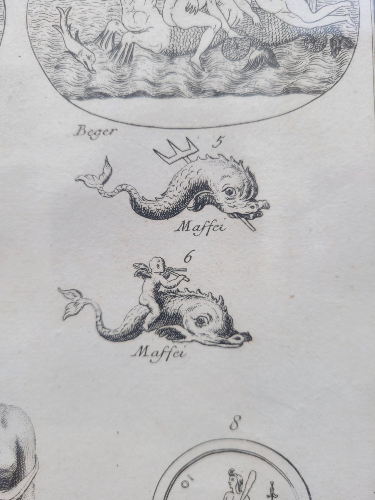 Framed Engraving, Nereid Tritons And Sea Horses, 17th/18th Century In Good Condition For Sale In MARSEILLE, FR