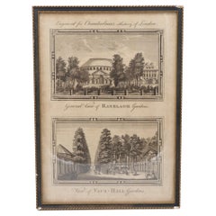 Antique Framed Engraving of London Parks