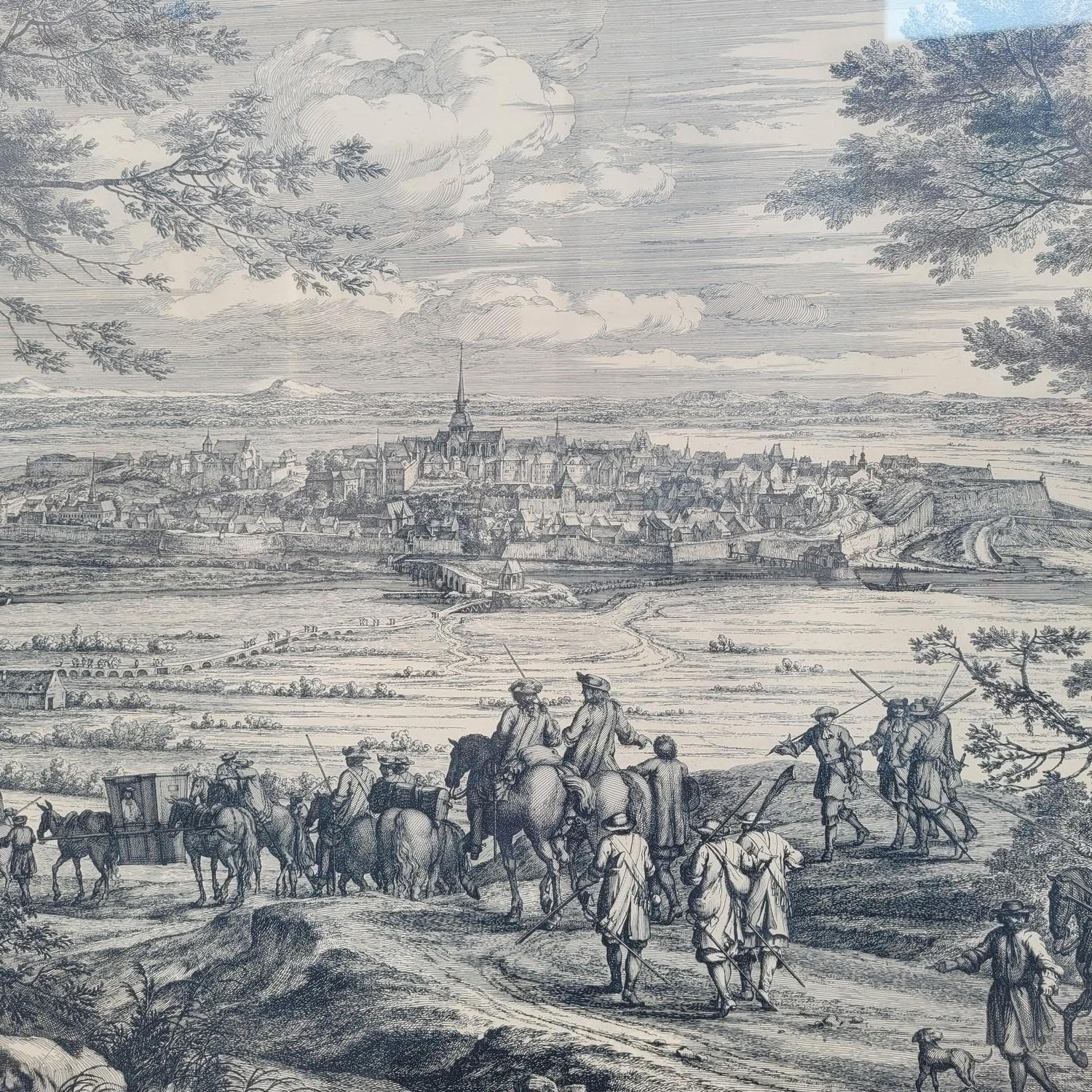 Gerahmter Kupferstich, Ansicht der grauen Franche Comté, 18. Jahrhundert? im Angebot 8