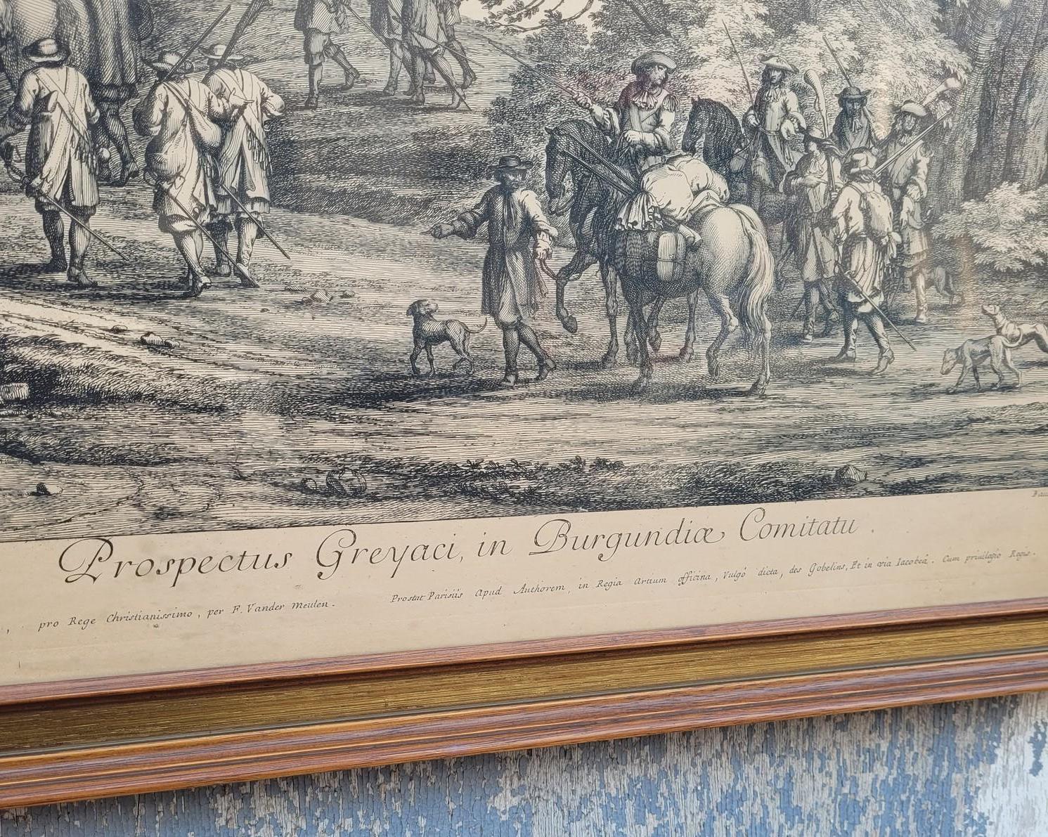 Gerahmter Kupferstich, Ansicht der grauen Franche Comté, 18. Jahrhundert? (Französisch) im Angebot