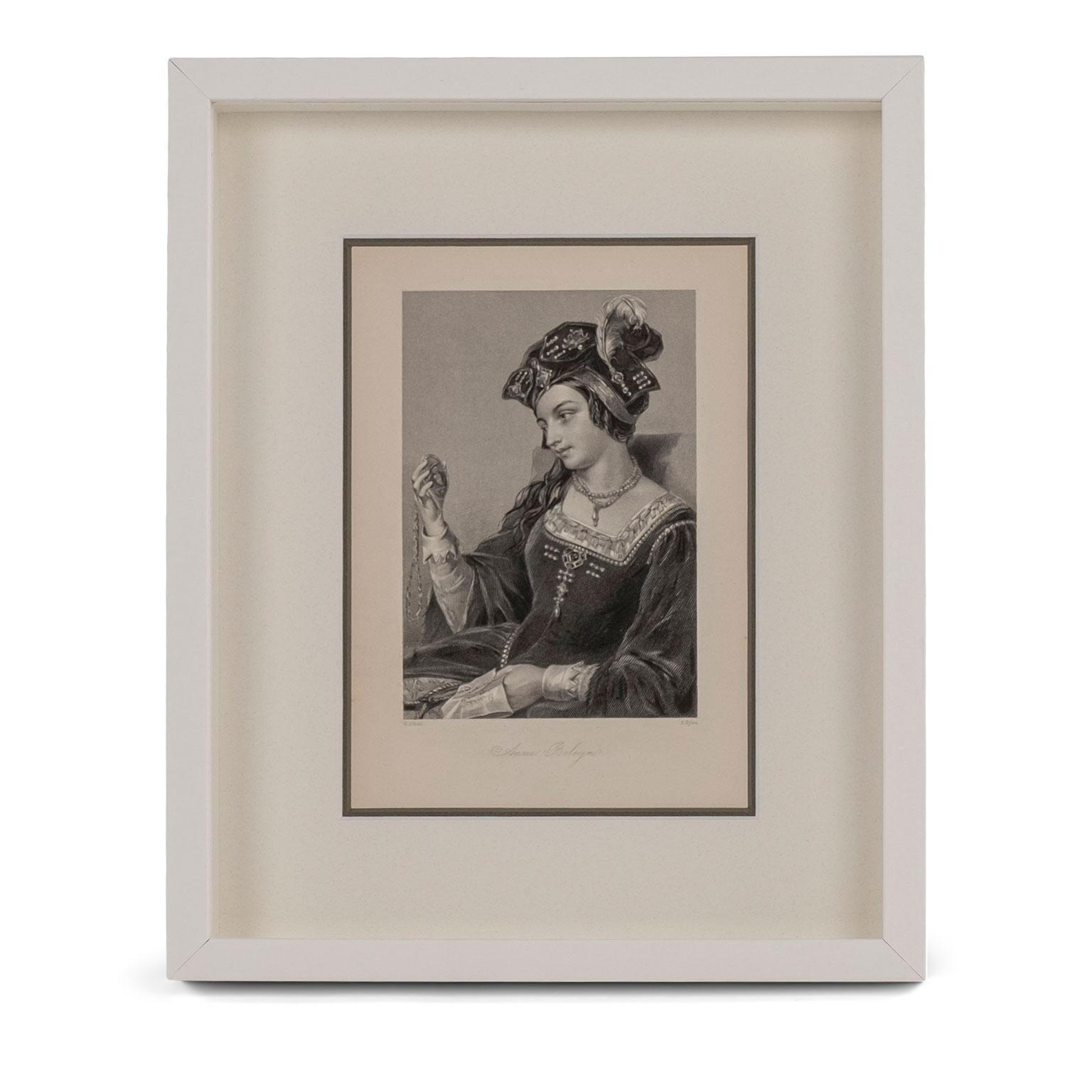 Painted Framed Engravings of English Queens For Sale
