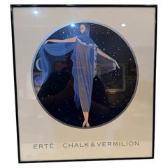 Litografía «Moonlight» de Erte de 1992, en técnica offset y enmarcada, publicada por Chalk & Vermellion