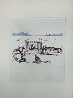 Gerahmte Radierung Aquatinta "Das Urteil" von Salvador Dalí