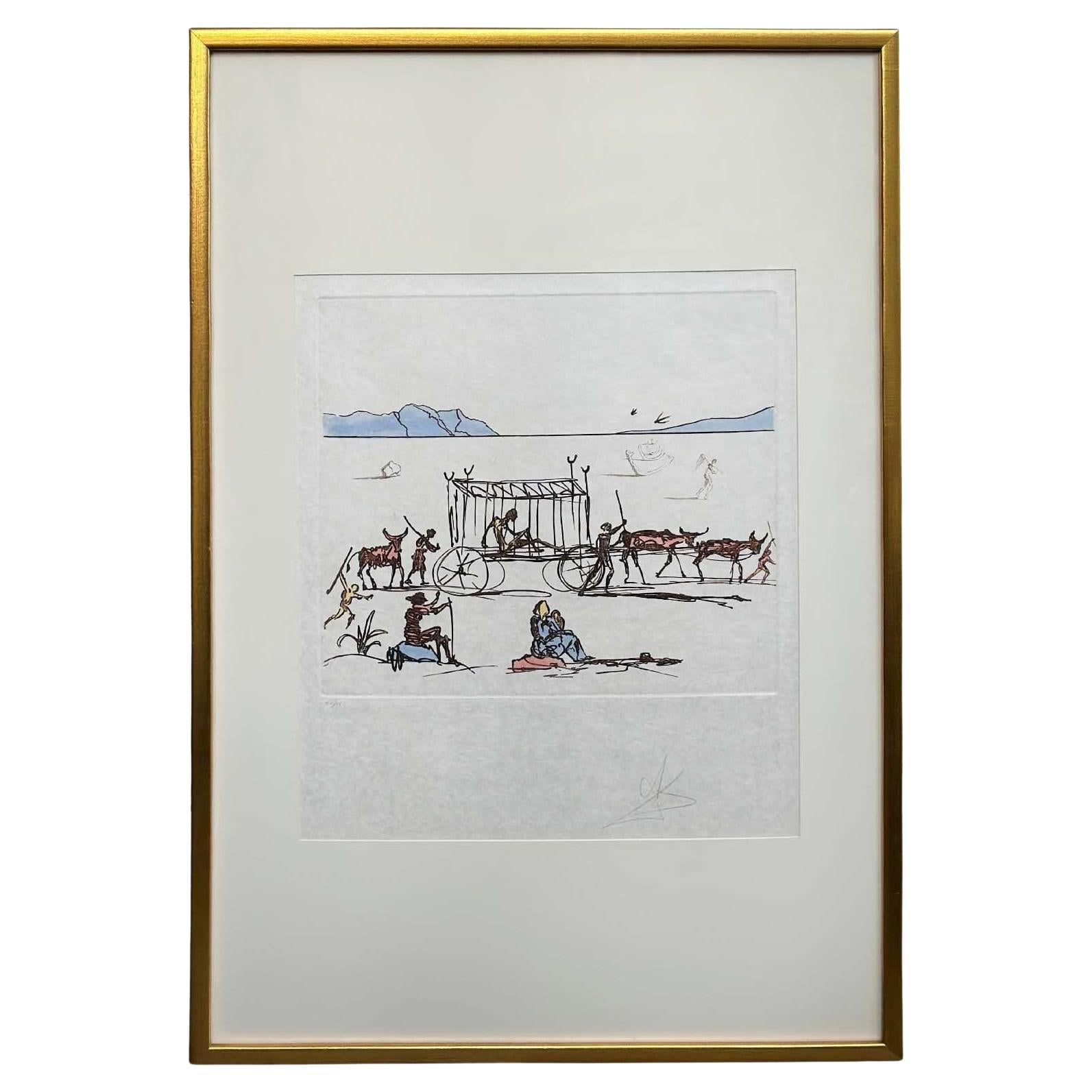 Framed Etching Aquatint "Judgement" by Salvador Dalí For Sale