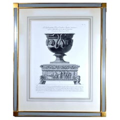 Antique Framed Etching of a Massive Urn by Piranesi, Plate 549