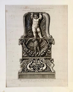 Framed Etching of Ornamental Candelabrum Base by Giovanni Piranesi