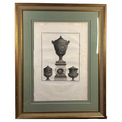 Framed Etching of Vases by Giovanni Piranesi