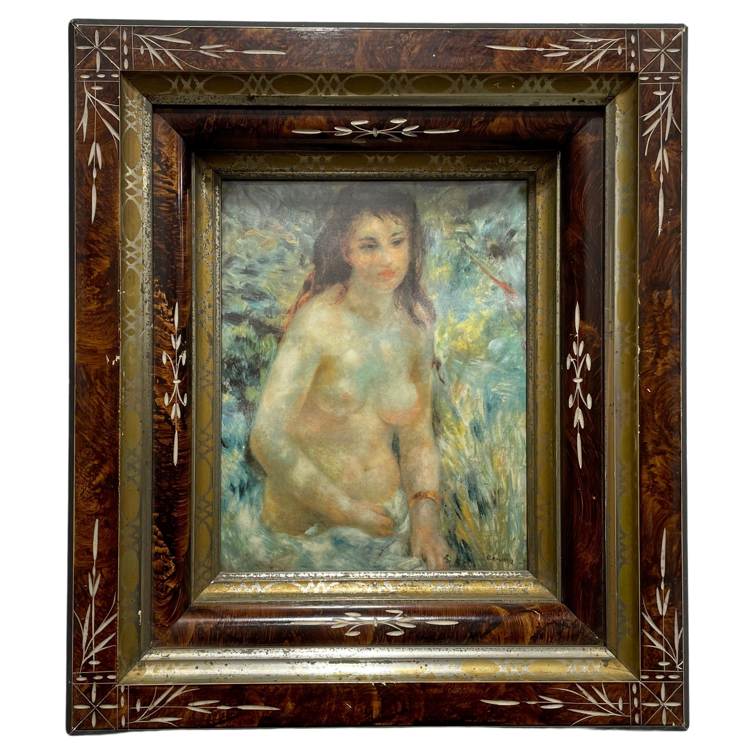 FRAMED Female Nude Vintage Renoir Reproduction Artwork Wall Hanging For Sale