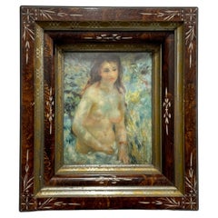 FRAMED Female Nude Antique Renoir Reproduction Artwork Wall Hanging