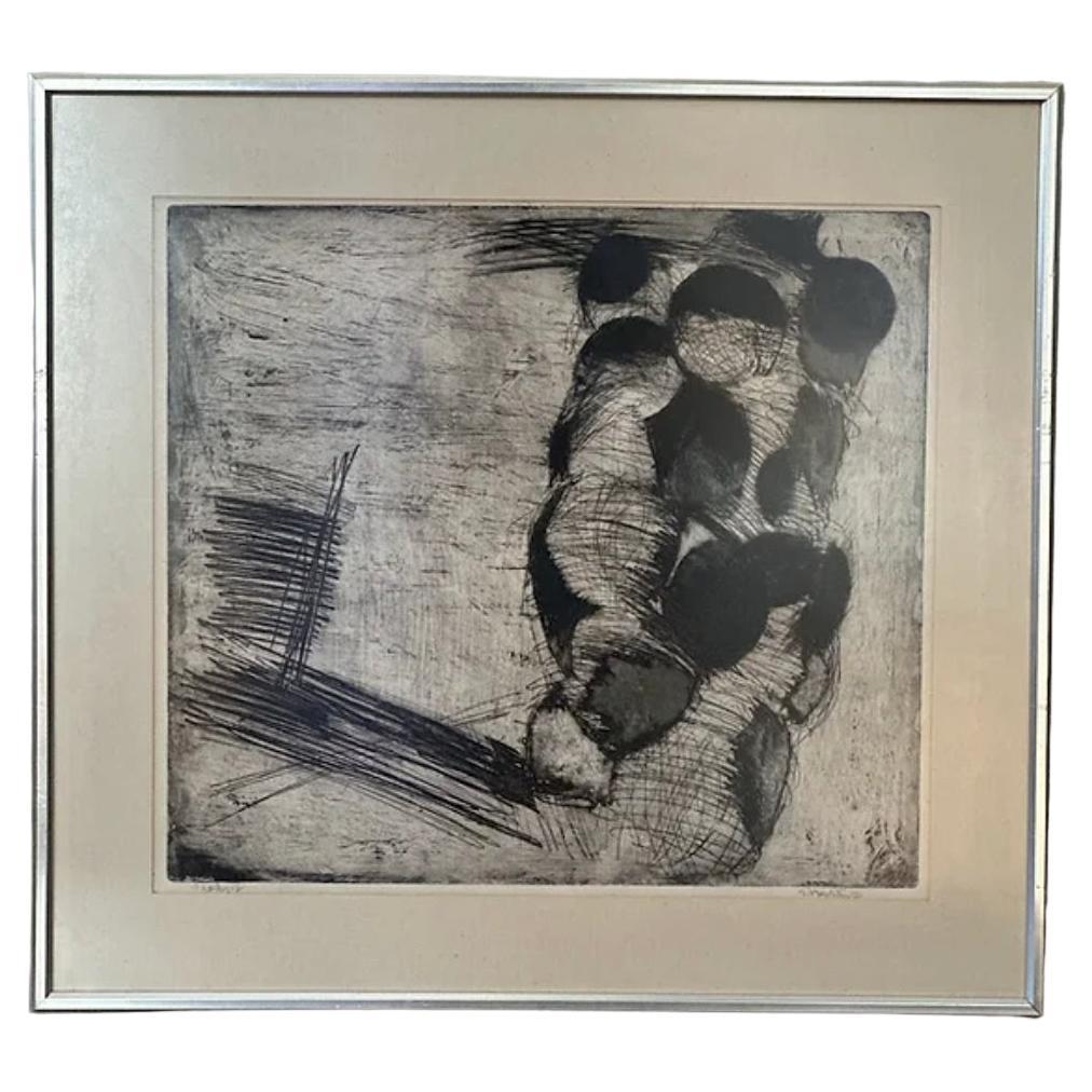 Framed Figure Etching, Signed, Gerhard Nordström For Sale