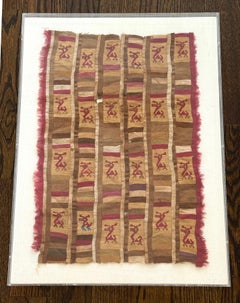Framed Finely Woven Pre-Columbian Pictorial Textile Chimu Musuem Quality
