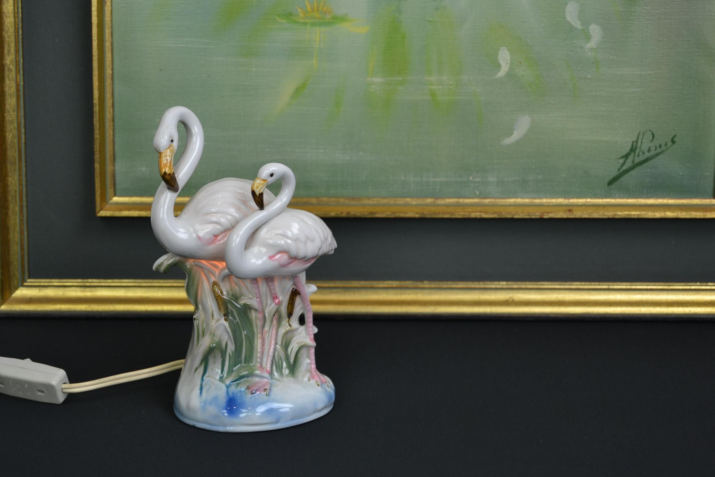 Framed Flamingo Painting, Late 20th Century 12