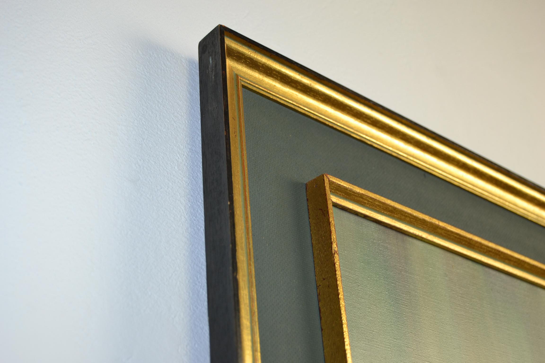 Canvas Framed Flamingo Painting, Late 20th Century