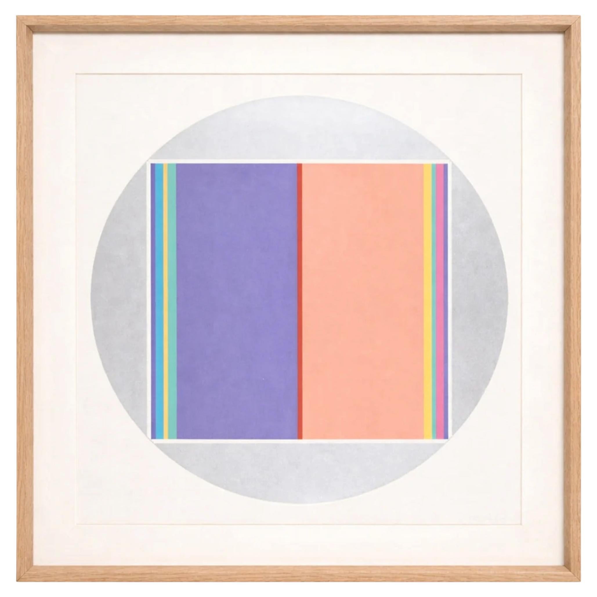 Serigrafía de círculos abstractos enmarcada de Fletcher Benton en venta