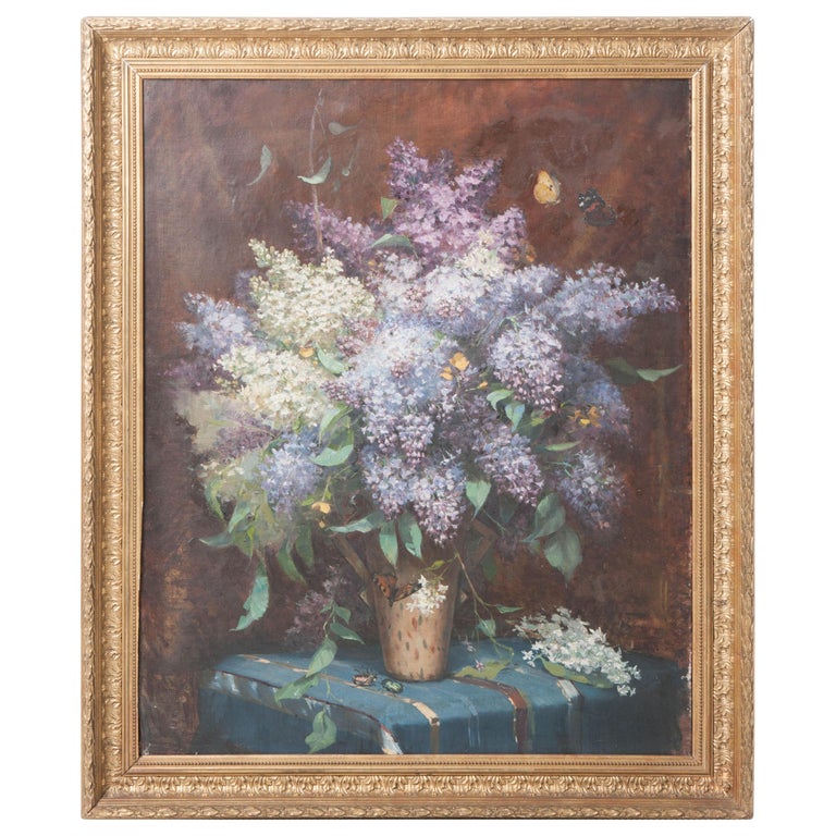 Framed Floral Oil Painting at 1stDibs