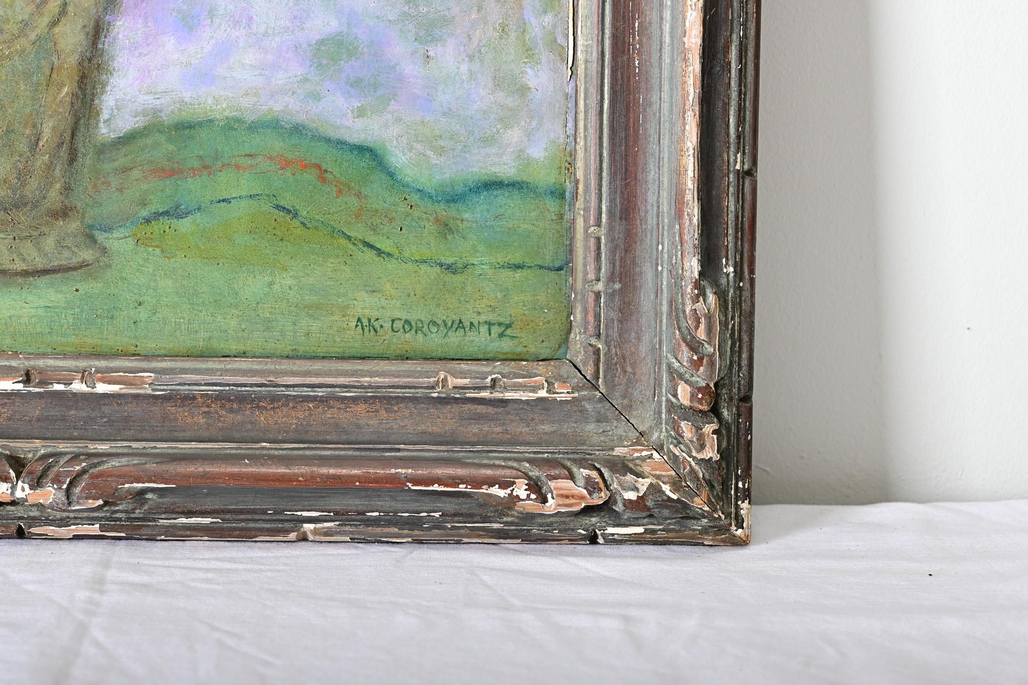 Carved Framed Floral Still Life, Signed Coroyantz For Sale