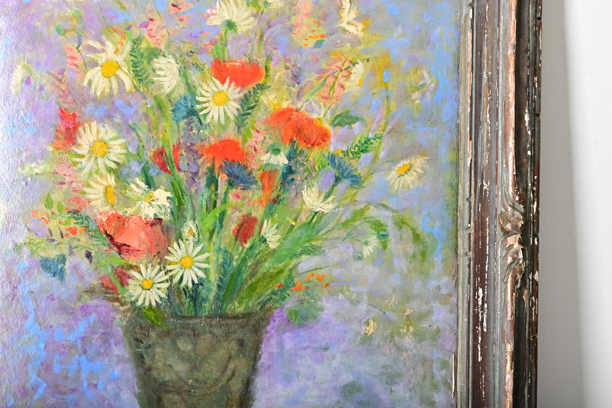 Wood Framed Floral Still Life, Signed Coroyantz For Sale