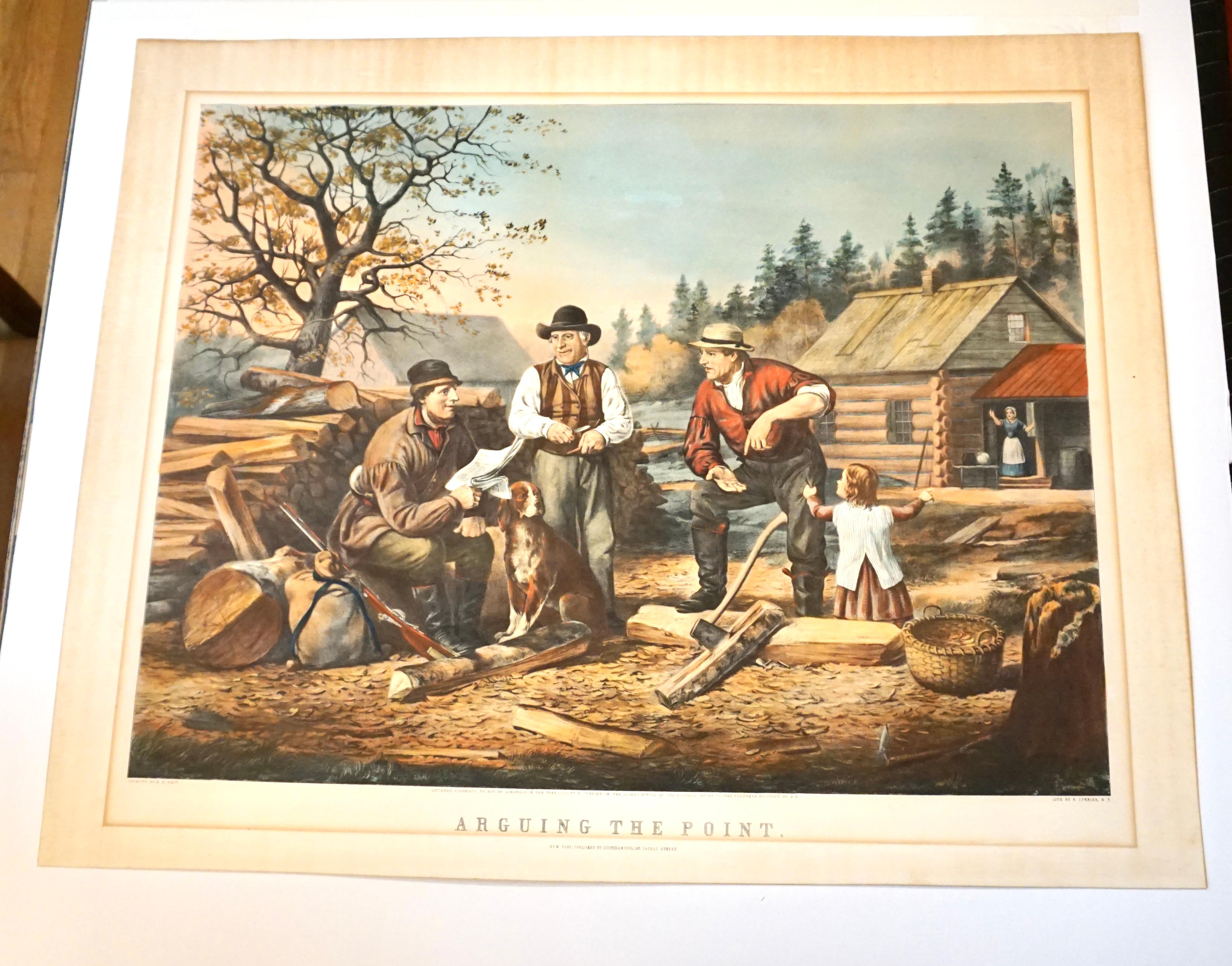 19th Century Framed Folio Size Colored Lithograph by N.Currier Titled 