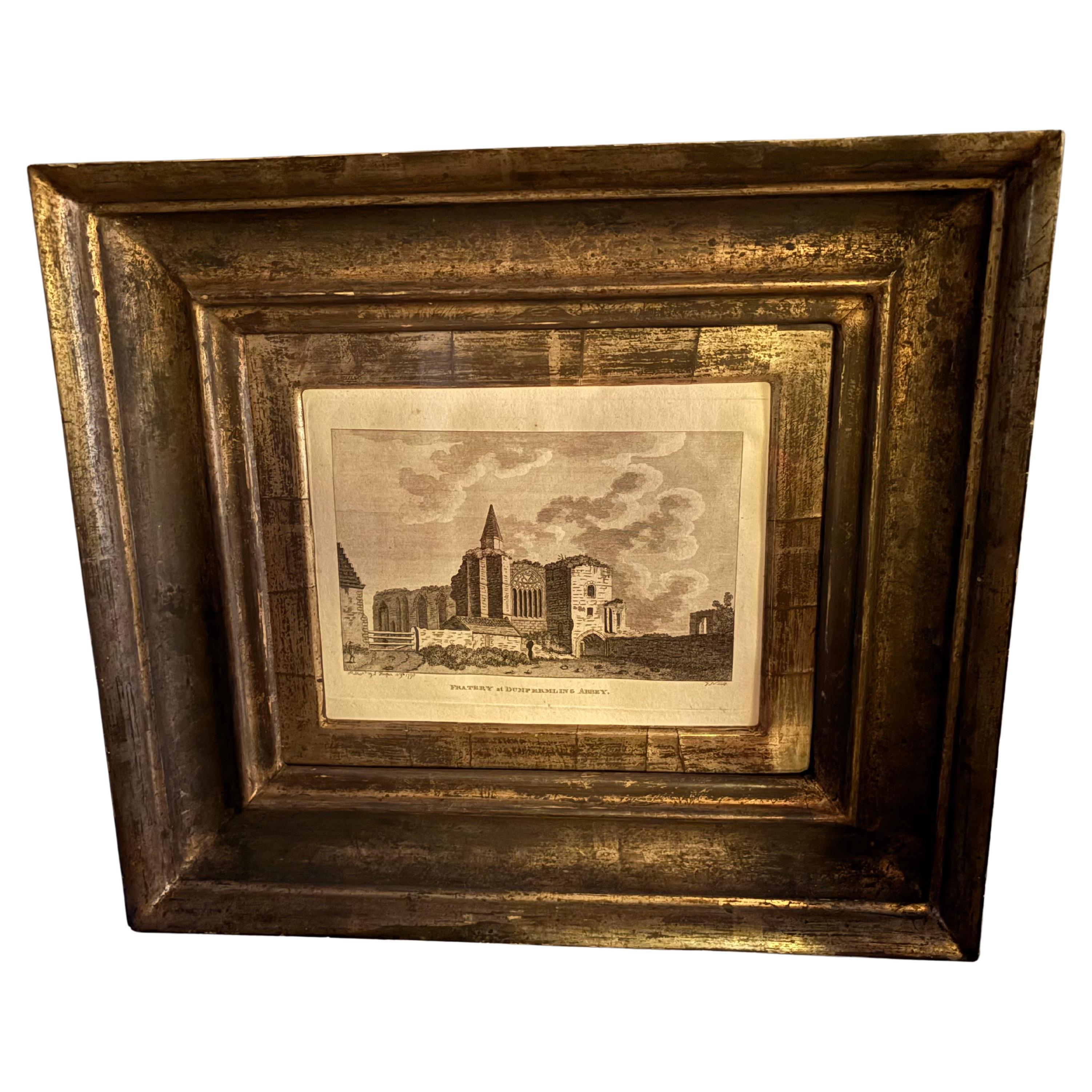 Gravure encadrée "Fratery at Dumfermling Abbey", XVIIIe siècle en vente