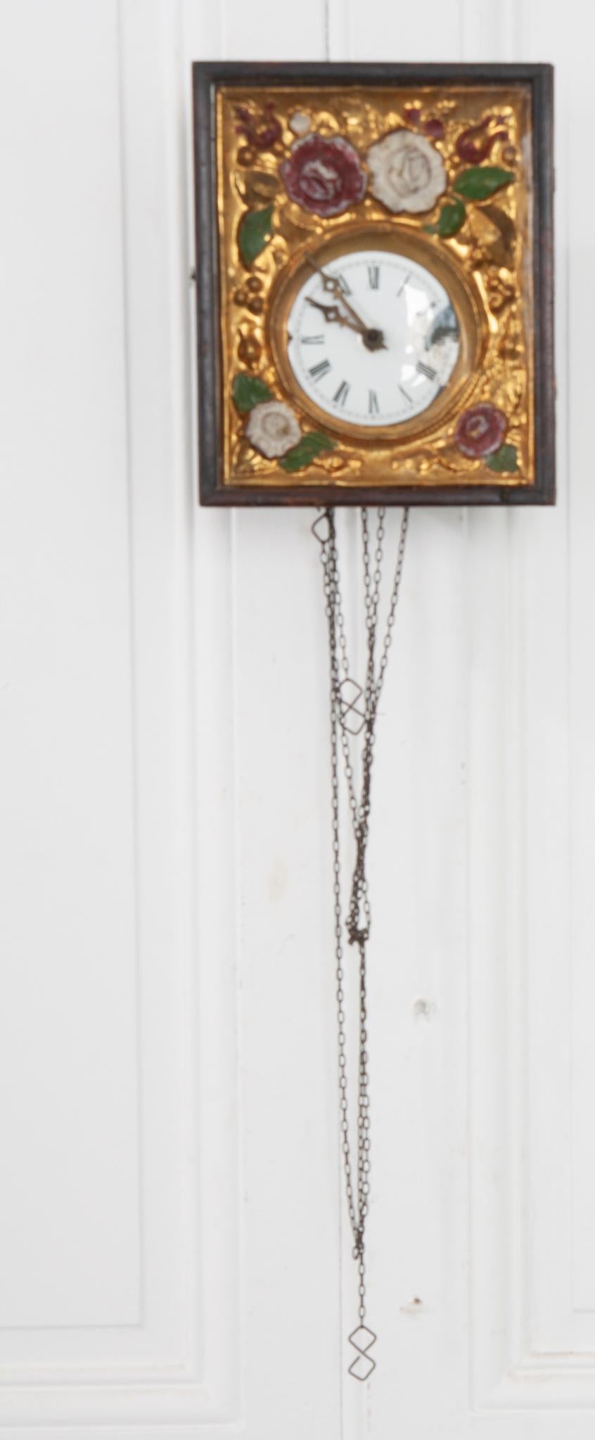 Metalwork Framed French 19th Century Clock For Sale