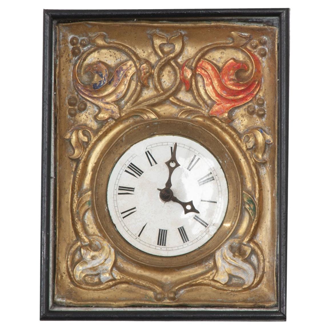 Framed German Black Forest 19th Century Clock For Sale