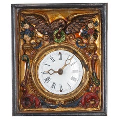 Antique Framed German Black Forest 19th Century Clock
