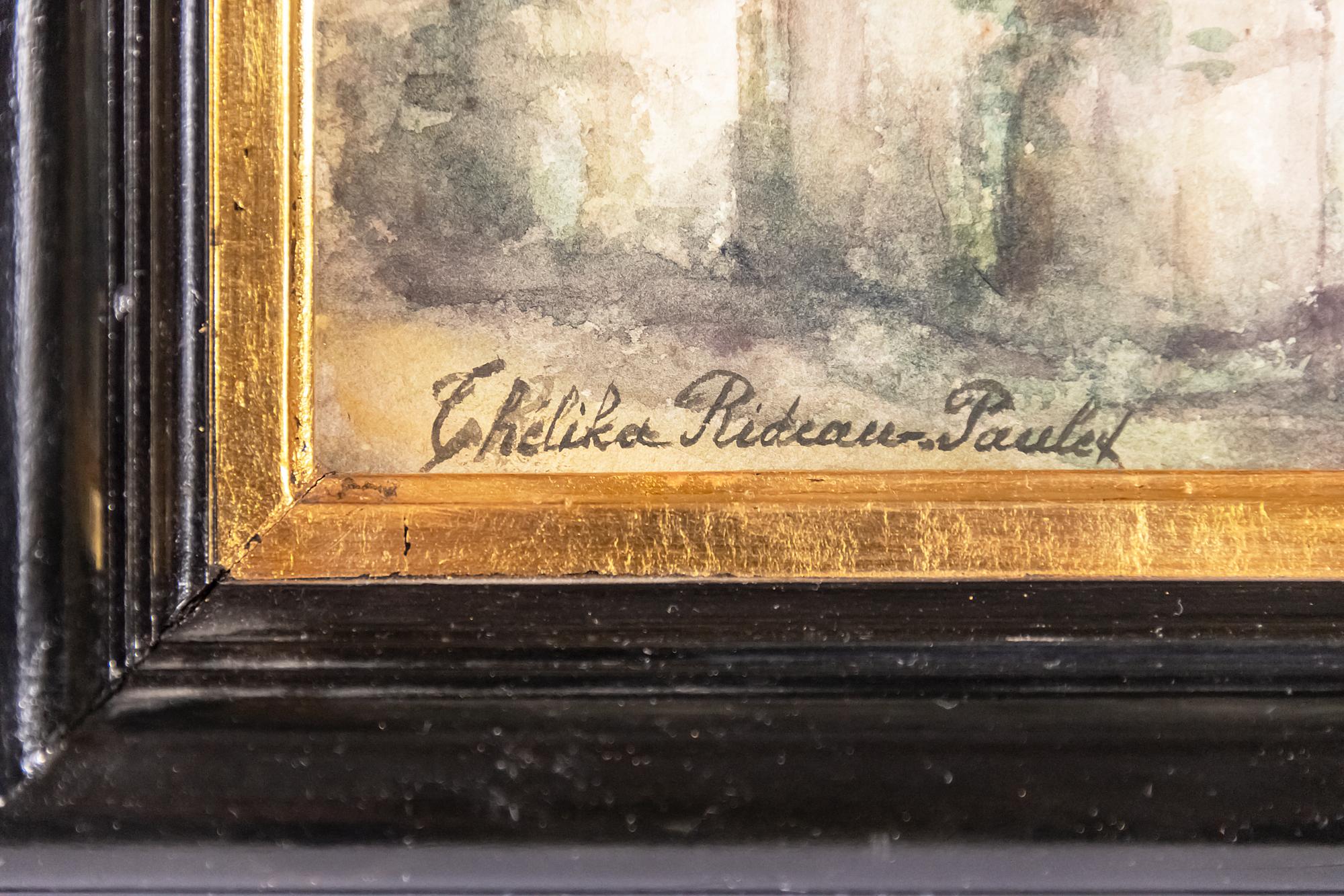 Peint à la main Peinture française du 19ème siècle encadrée de Marie Thelika Rideau Paulet en vente